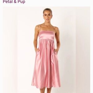 Elegant Pink Satin Dress